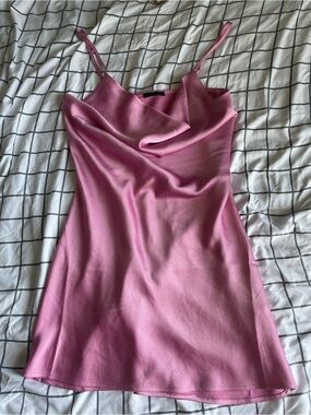 Shinestar Pink Cowl Neck Slip Dress Top